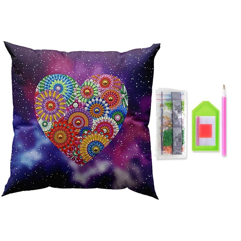 5D Diamond Painting Pillow Cover 11.8"x11.8" Mandala Heart