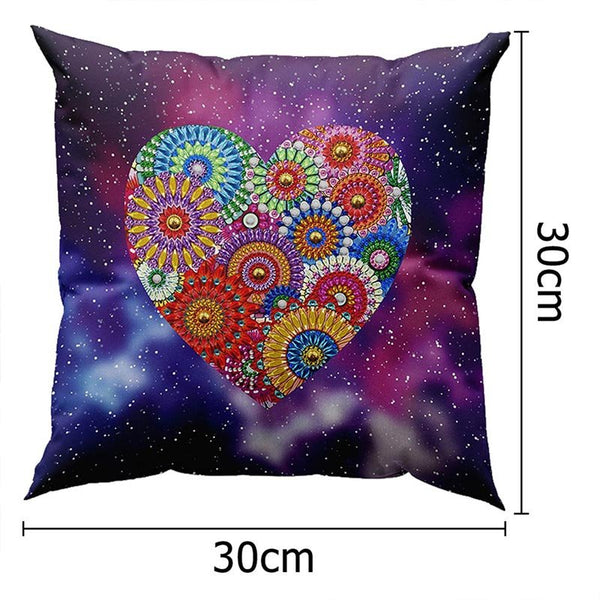 5D Diamond Painting Pillow Cover 11.8"x11.8" Mandala Heart