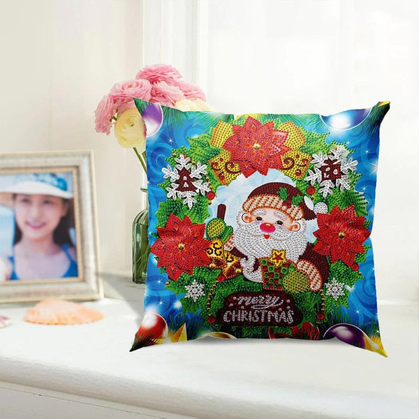 5D Diamond Painting Cushion Cover 11.8"x11.8" Merry Christmas Dwarf