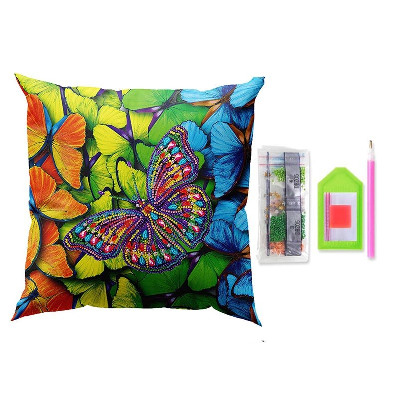 5D Diamond Painting Pillow Cover 11.8"x11.8" Butterfly