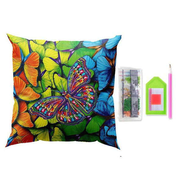 5D Diamond Painting Pillow Cover 11.8"x11.8" Butterfly