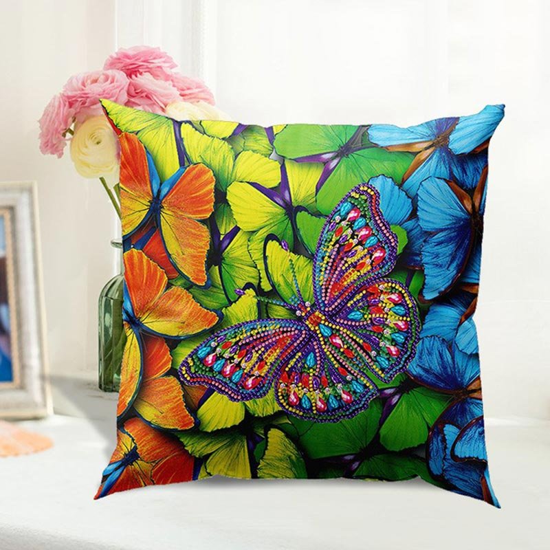 5D Diamond Painting Pillow Cover 11.8"x11.8" Butterfly