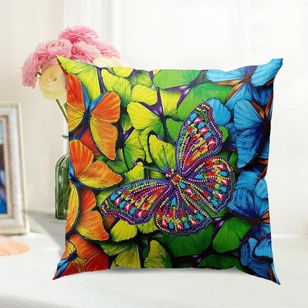 5D Diamond Painting Pillow Cover 11.8"x11.8" Butterfly
