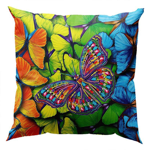 5D Diamond Painting Pillow Cover 11.8"x11.8" Butterfly
