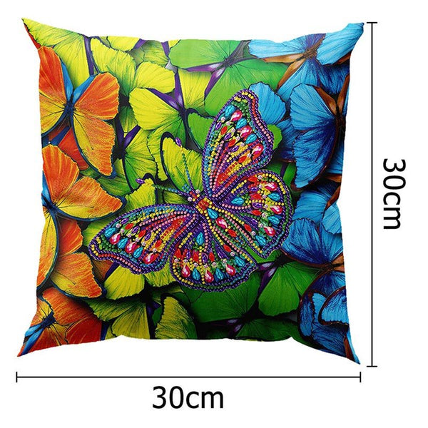 5D Diamond Painting Pillow Cover 11.8"x11.8" Butterfly