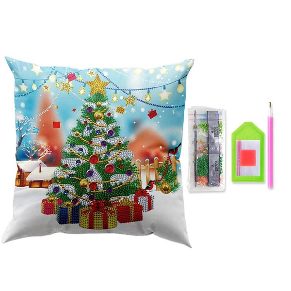 5D Diamond Painting Pillow Cover 11.8"x11.8" Christmas Tree