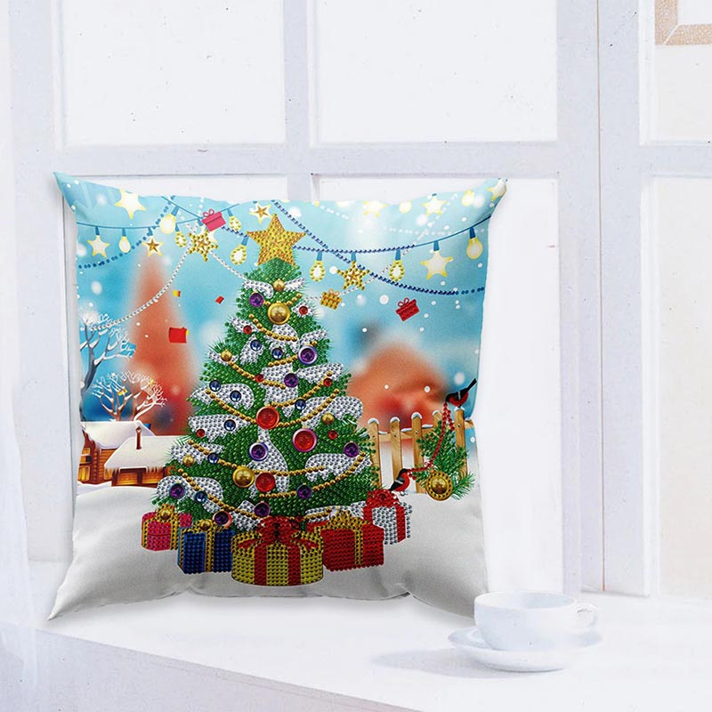 5D Diamond Painting Pillow Cover 11.8"x11.8" Christmas Tree