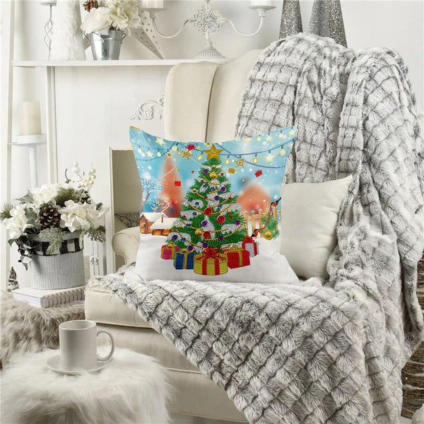 5D Diamond Painting Pillow Cover 11.8"x11.8" Christmas Tree