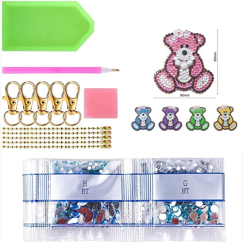 5D Diamond Painting Keychain Bears 5 Pieces