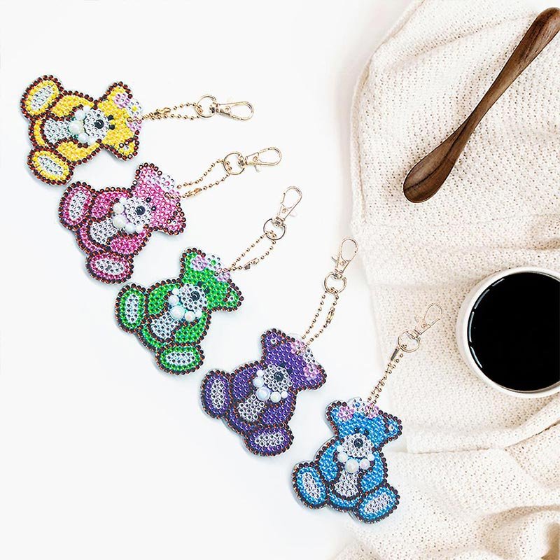 5D Diamond Painting Keychain Bears 5 Pieces