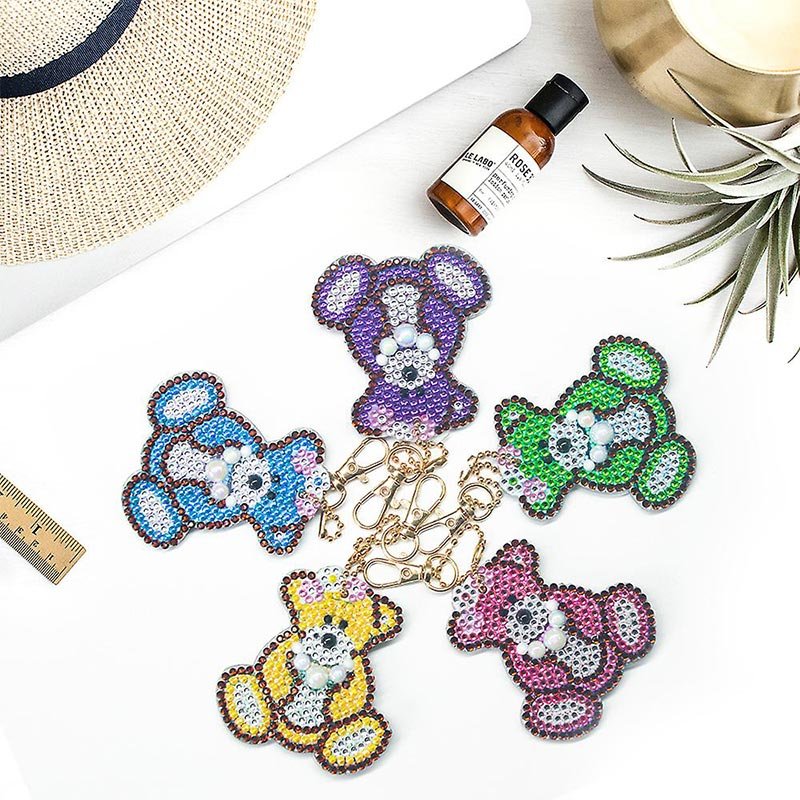 5D Diamond Painting Keychain Bears 5 Pieces