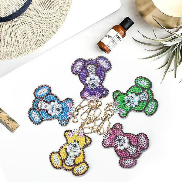 5D Diamond Painting Keychain Bears 5 Pieces
