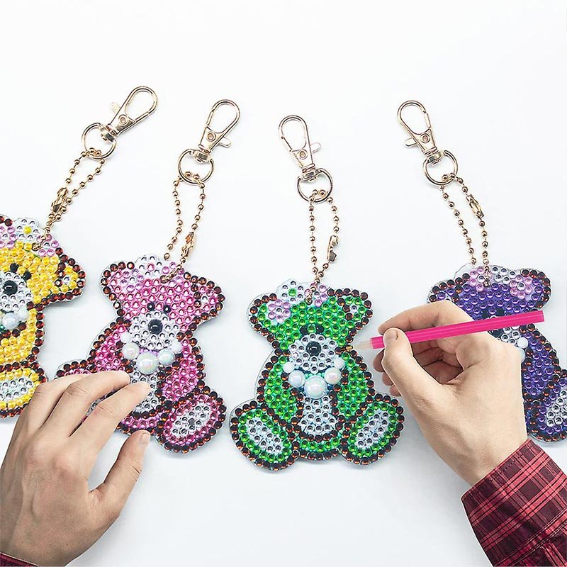 5D Diamond Painting Keychain Bears 5 Pieces
