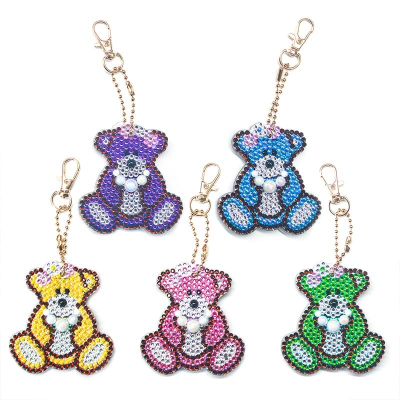 5D Diamond Painting Keychain Bears 5 Pieces