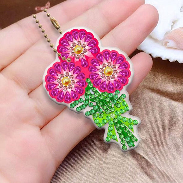 5D Diamond Painting Keychain Flower Bouquet 5 Pieces