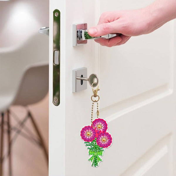 5D Diamond Painting Keychain Flower Bouquet 5 Pieces