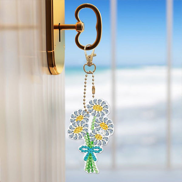 5D Diamond Painting Keychain Flower Bouquet 5 Pieces