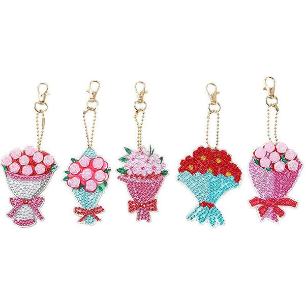 5D Diamond Painting Keychain Flower Bouquet