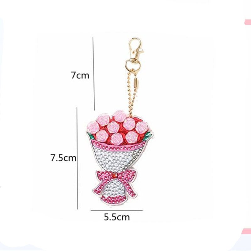 5D Diamond Painting Keychain Flower Bouquet