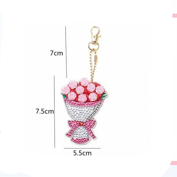 5D Diamond Painting Keychain Flower Bouquet