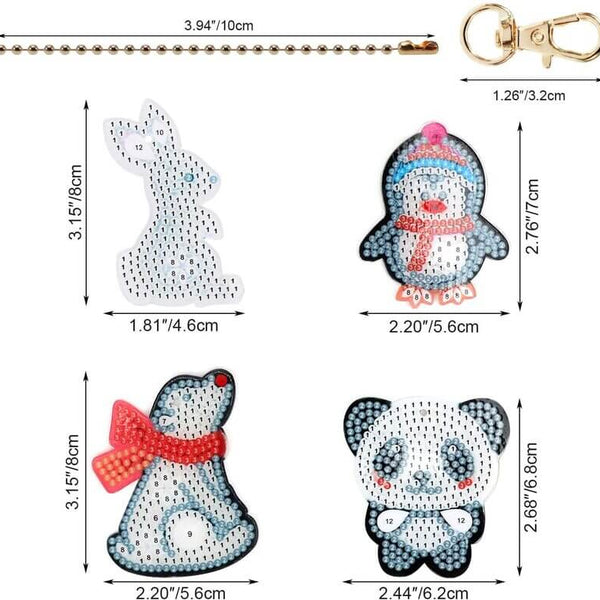 5D Diamond Painting Keychain Cartoon Animals