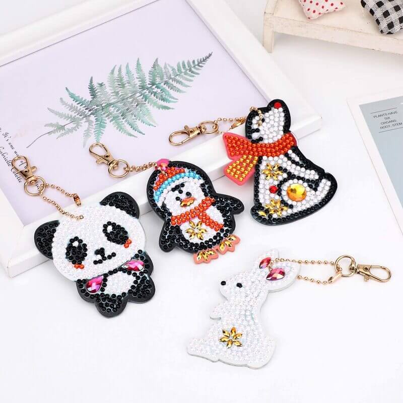 5D Diamond Painting Keychain Cartoon Animals