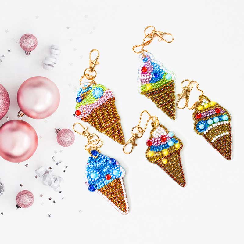 5D Diamond Painting Keychain Ice