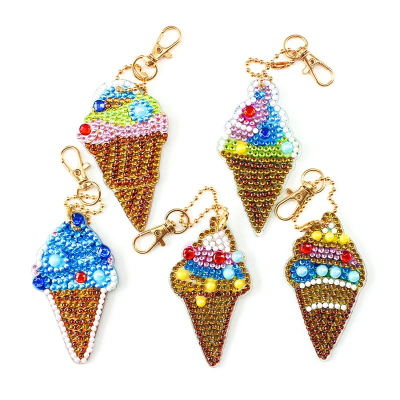 5D Diamond Painting Keychain Ice