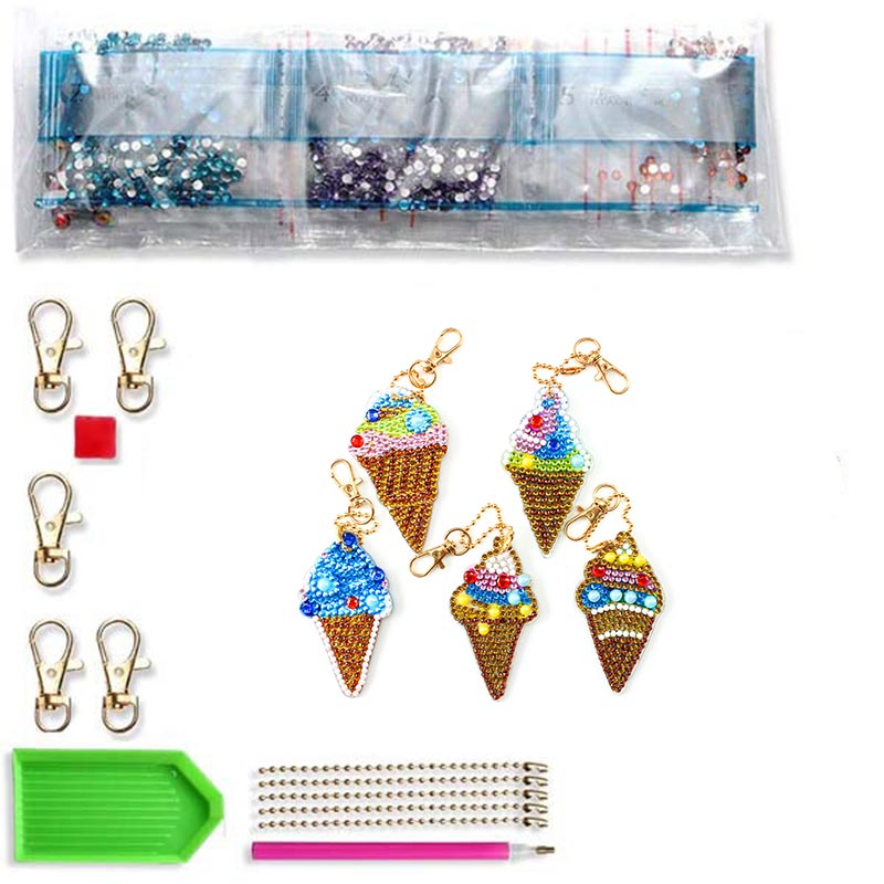 5D Diamond Painting Keychain Ice