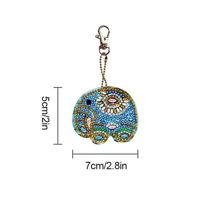5D Diamond Painting Keychain Elephants 5 Pieces