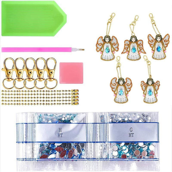 5D Diamond Painting Keychain Angel 5 Pieces