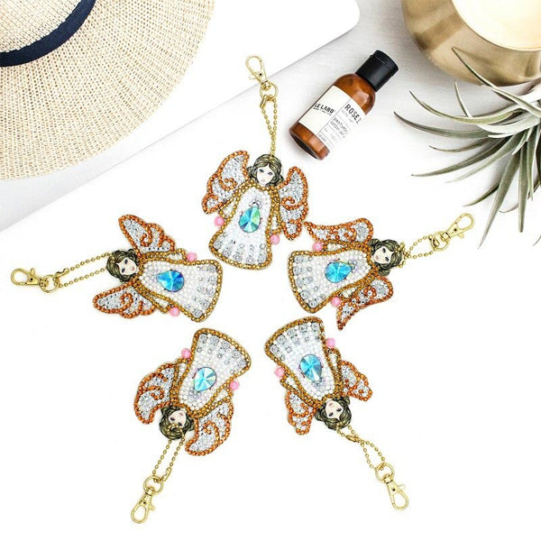 5D Diamond Painting Keychain Angel 5 Pieces