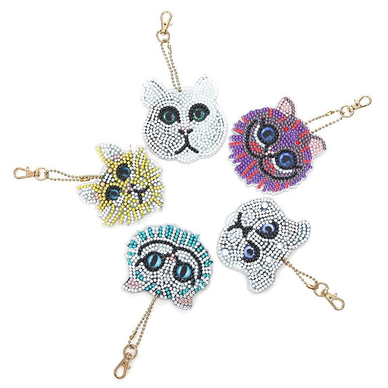 5D Diamond Painting Keychain Kittens 5 Pieces