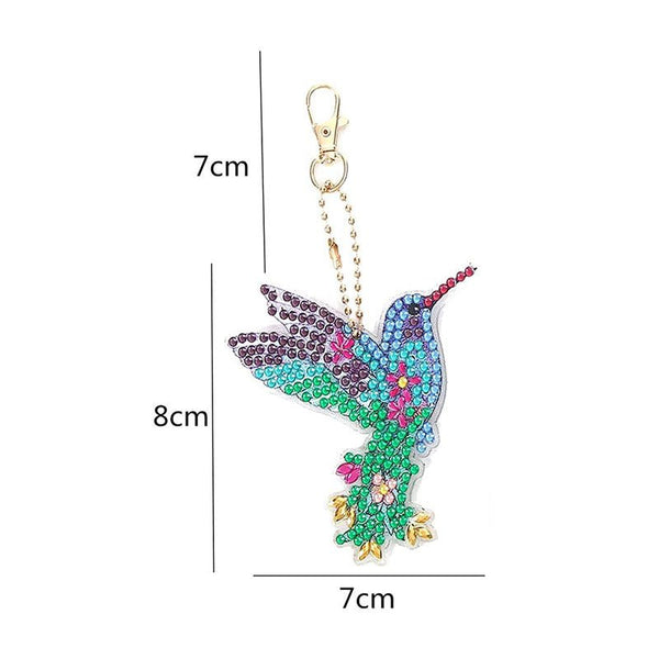 5D Diamond Painting Keychain Hummingbirds 4 Pieces