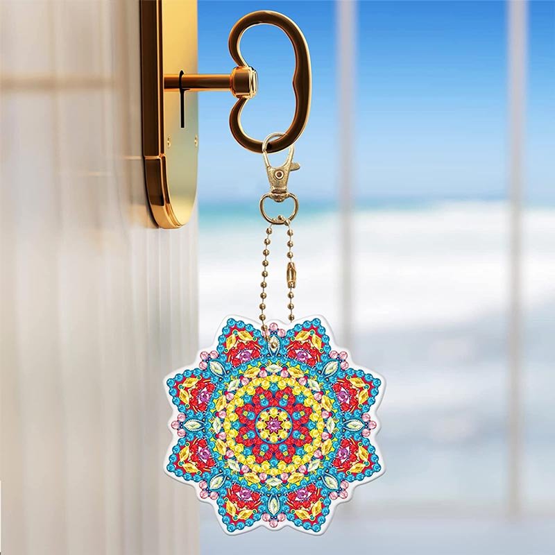 5D Diamond Painting Keychain Mandala 8 Pieces