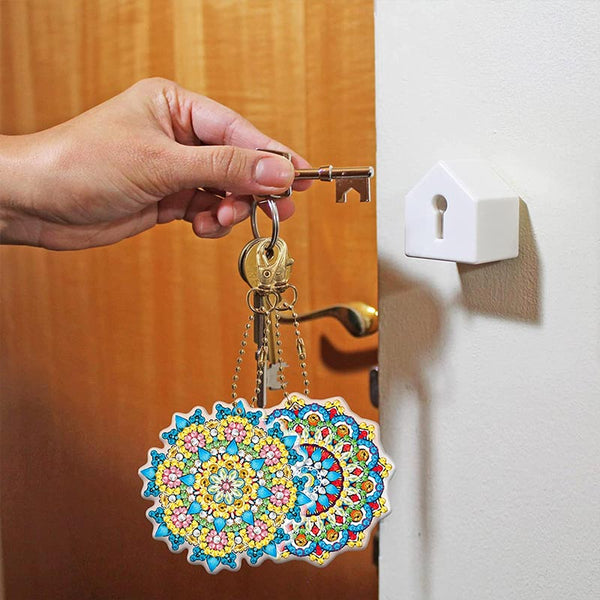 5D Diamond Painting Keychain Mandala 8 Pieces