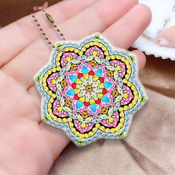 5D Diamond Painting Keychain Mandala Flowers 5 Pieces