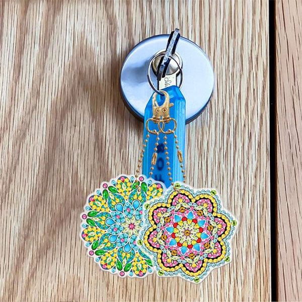 5D Diamond Painting Keychain Mandala Flowers 5 Pieces
