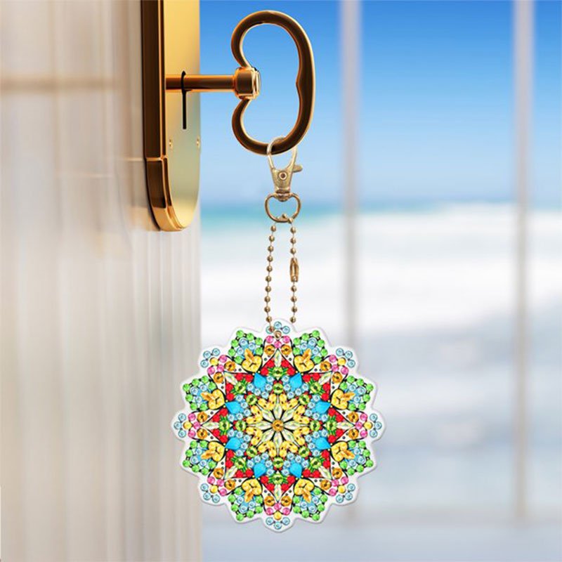 5D Diamond Painting Keychain Mandala Flowers 5 Pieces