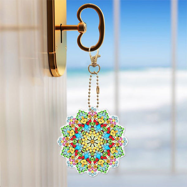 5D Diamond Painting Keychain Mandala Flowers 5 Pieces