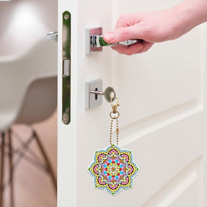 5D Diamond Painting Keychain Mandala Flowers 5 Pieces