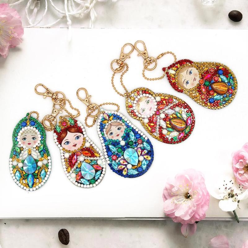 5D Diamond Painting Keychain Matryoshka