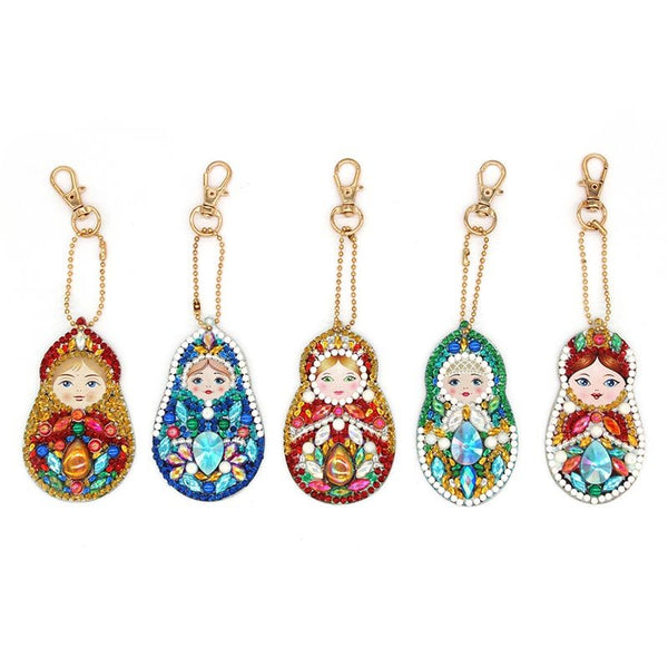 5D Diamond Painting Keychain Matryoshka