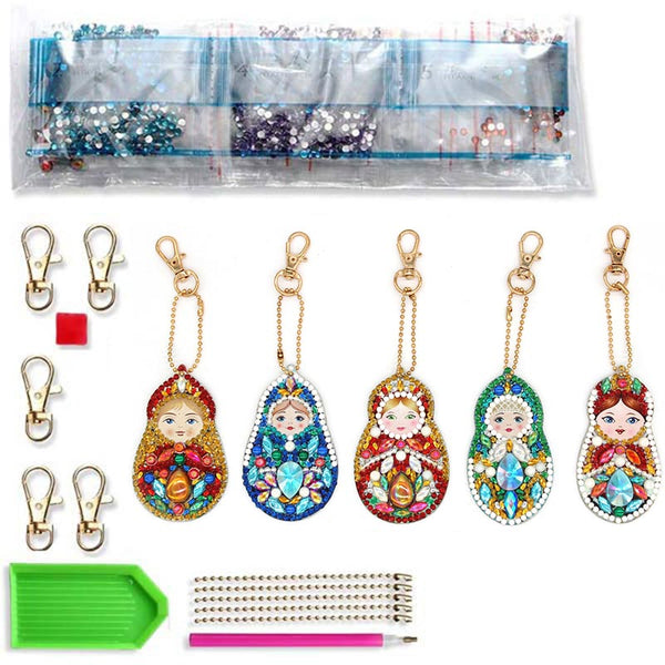 5D Diamond Painting Keychain Matryoshka