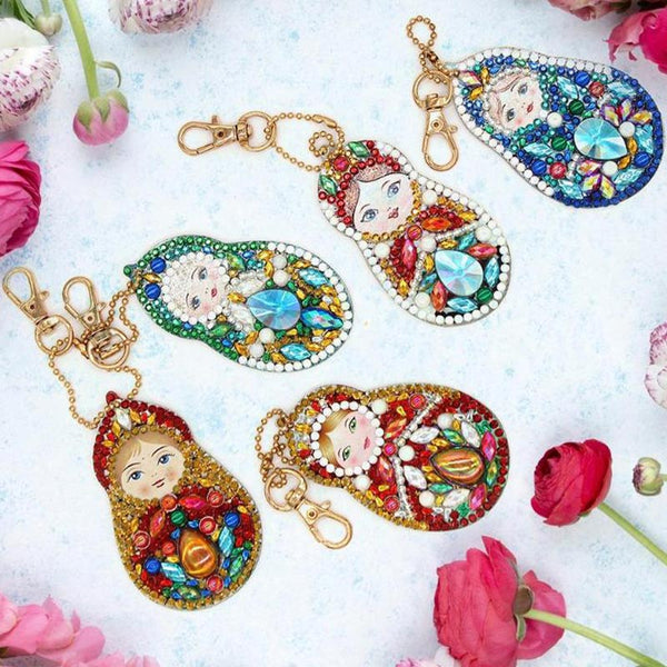 5D Diamond Painting Keychain Matryoshka