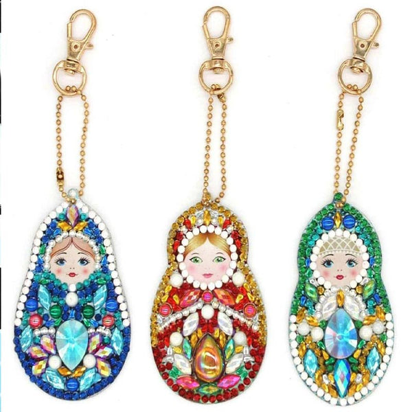 5D Diamond Painting Keychain Matryoshka