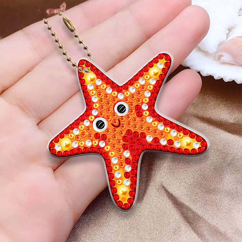 5D Diamond Painting Keychain Ocean Animals 5 Pieces
