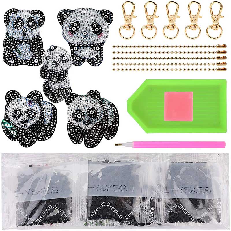 5D Diamond Painting Keychain Panda