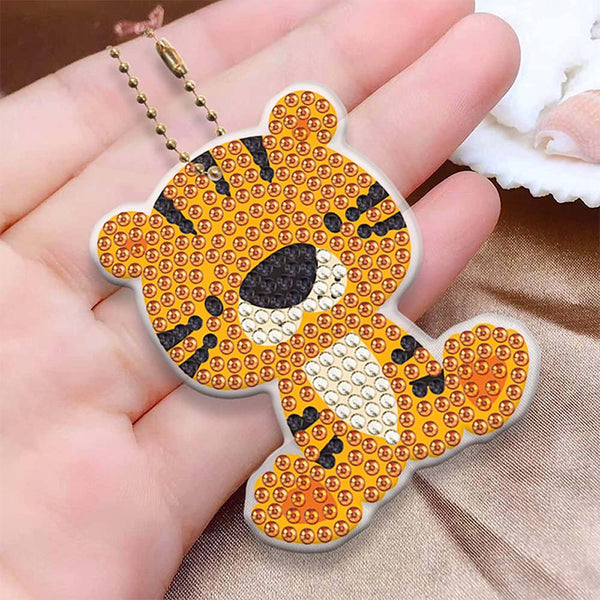 5D Diamond Painting Keychain with Animals 5 Pieces