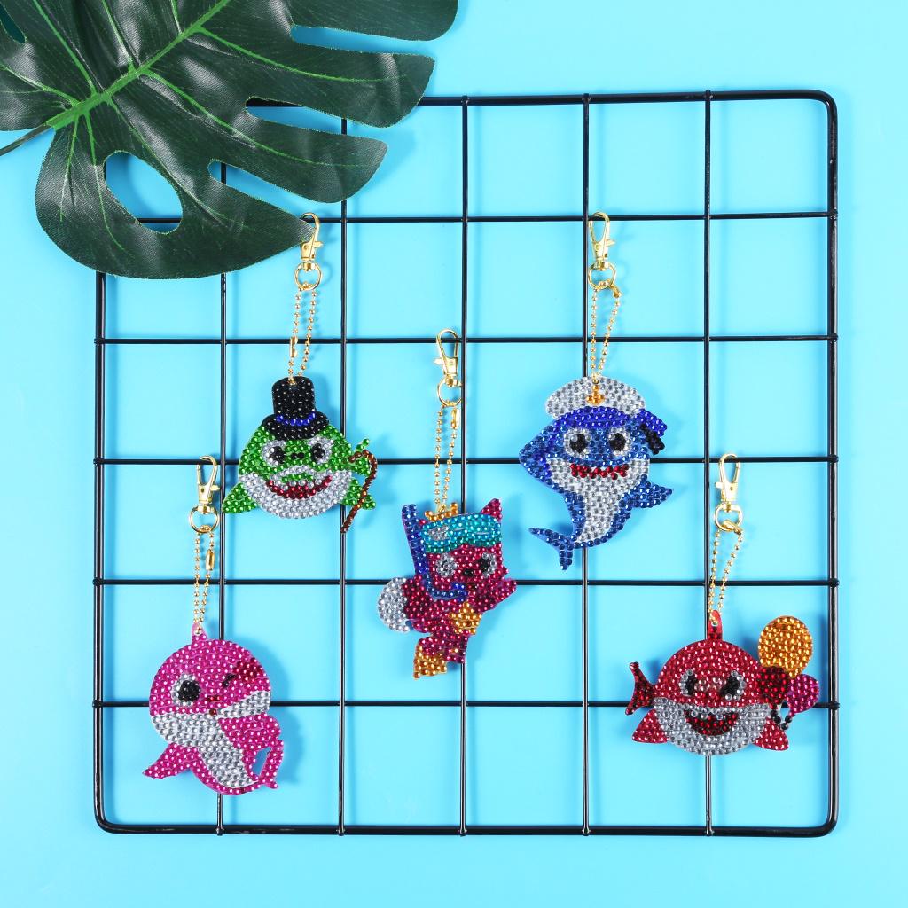5D Diamond Painting Keychain Underwater Animals 5 Pieces